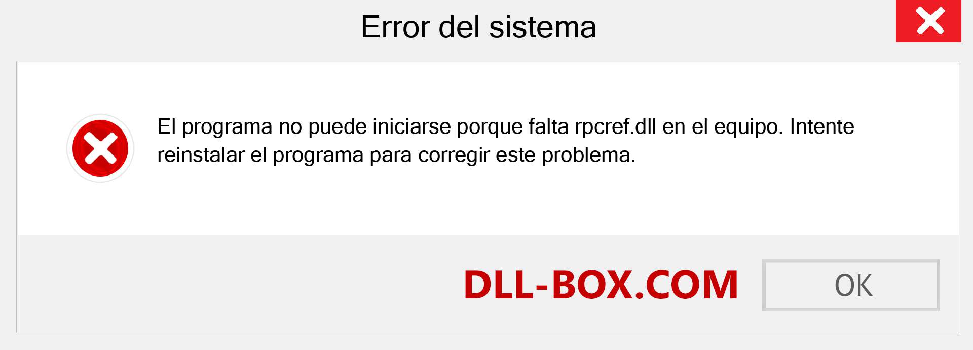 ¿Falta el archivo rpcref.dll ?. Descargar para Windows 7, 8, 10 - Corregir rpcref dll Missing Error en Windows, fotos, imágenes