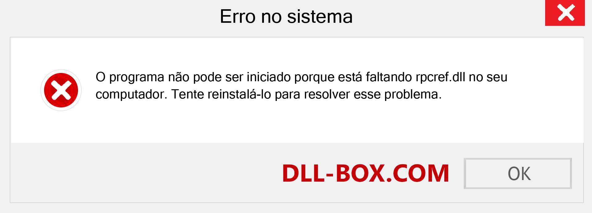 Arquivo rpcref.dll ausente ?. Download para Windows 7, 8, 10 - Correção de erro ausente rpcref dll no Windows, fotos, imagens